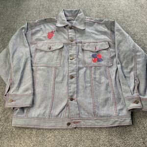 Slamm Jeans Denim Jacket Mens XL Embroidered Dragon Yin Yang Y2K Vintage Hip Hop